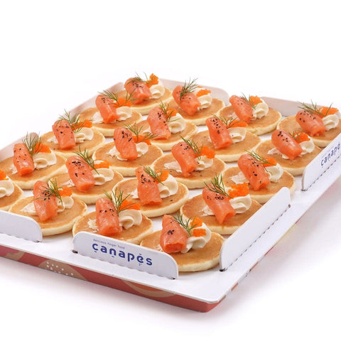 Bite Size Salmon Blini tray